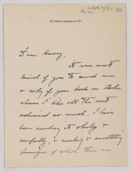 Letter to Harvey Cushing, August 22, 1925