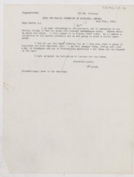 Letter to Harvey Cushing, February 14, 1913