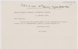 Letter to Fielding Hudson Garrison, October 5, 1914