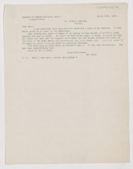 Letter to Edward F. Milburn, March 26, 1907