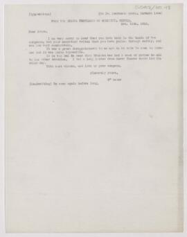 Letter to Lawrason Brown, October 11, 1910