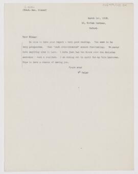 Letter to George Alder Blumer, March 1, 1913