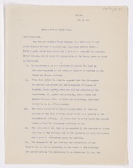 Letter to the president of Johns Hopkins