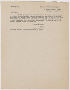 Letter to Walter Hines Page, June 22, 1914