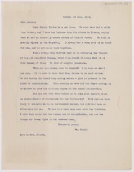 Letter to Henry Barton Jacobs, June 23, 1914