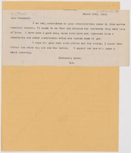 Letter to Campbell Palmer Howard, March 12, 1914