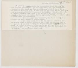 Letter to Arnold Carl Klebs, February 5, 1912
