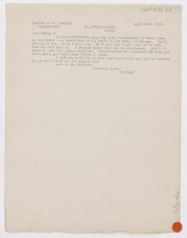 Letter to Harvey Cushing, April 19, 1911