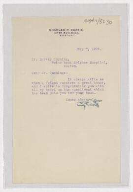 Letter to Harvey Cushing, May 7, 1926