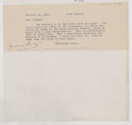 Letter to Emanuel Libman, October 15, 1912