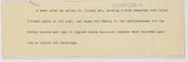 Cushing's notes, 1890
