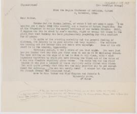 Letter to Lewellys Franklin Barker, November 4, 1914