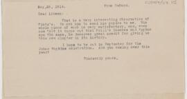 Letter to Emanuel Libman, May 28, 1914