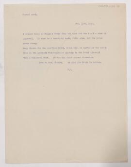 Letter to Henry Barton Jacobs, January 11, 1910