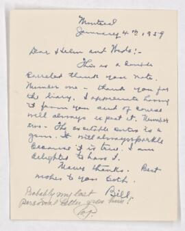 Personal correspondence, Dr. William Cone