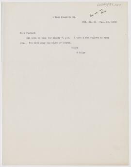 Letter to Francis R. Packard, December 20, 1901