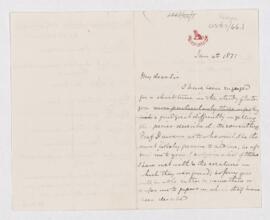 Letter from William Osler, January 4, 1871