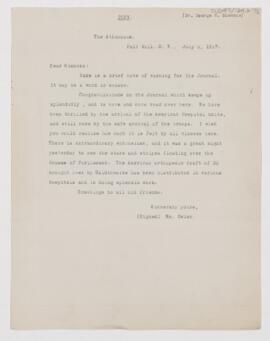 Letter to George H. Simmons, July 5, 1917