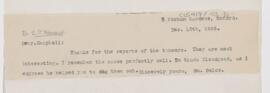 Letter to Campbell Palmer Howard, December 13, 1905