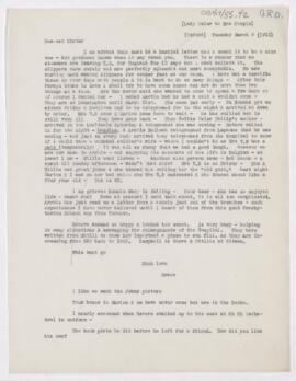 Letter to Susan Revere Chapin, March 9, 1915