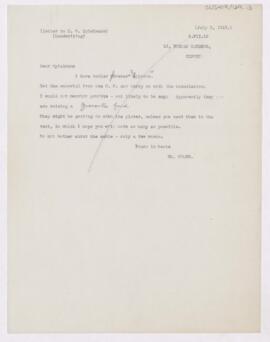 Letter to Marion Harry Spielmann, July 8, 1919