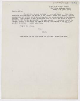 Letter to Susan Revere Chapin, July 11, 1916
