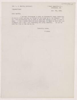 Letter to Charles Ferdinand Martin, November 7, 1903