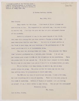 Letter to Henry Barton Jacobs, May 15, 1911