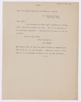 Letter to Henry Mills Hurd, January 31, 1919