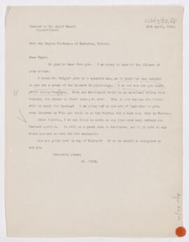 Letter to Adolf Meyer, April 25, 1912