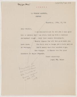 Letter to W.W. (?) Foster, November 17, 1919