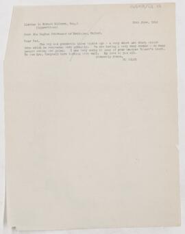 Letter to Edward F. Milburn, June 26, 1912