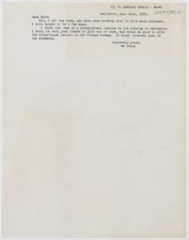 Letter to Henry Mills Hurd, January 25, 1901