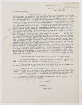 Letter to Harvey Cushing, August 31, 1917
