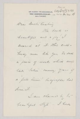 Letter to Harvey Cushing, May 14, 1925