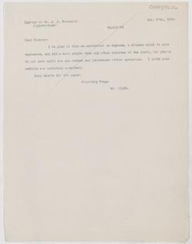 Letter to J.J. Brownson, October 30, 1896