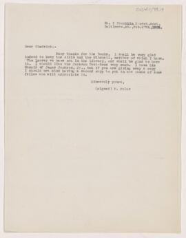 Letter to J.R. Chadwick, February 27, 1903