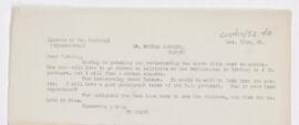Letter to Harvey Cushing, October 11, 1909