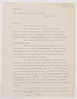 Letter to Henry Mills Thomas, June 3, 1912
