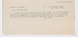 Letter to John George Adami, December 8, 1915