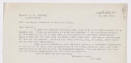 Letter to Harvey Cushing, December 16, 1913