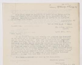 Letter to Robert Doyne, April 26, 1911