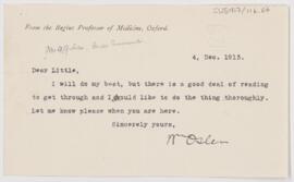 Letter to Andrew George Little, December 4, 1913