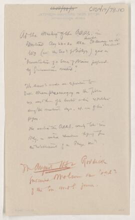Cushing's notes,  American Association for the Advancement of Science, 1882