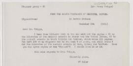 Letter to Thomas McCrae, December 2, 1911