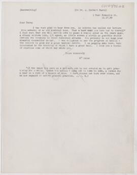 Letter to J. Herbert Darey, November 17, 1899
