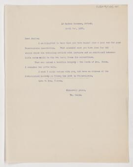 Letter to Henry Barton Jacobs, April 2, 1907