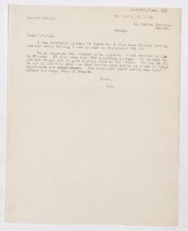 Letter to John Young Walker MacAlister, (December, 1918?)
