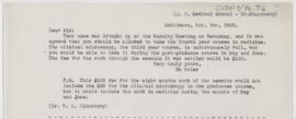 Letter to H.S. Slansbery, October 3, 1900