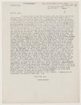 Letter to Henry Vining Ogden, May 15, 1885
